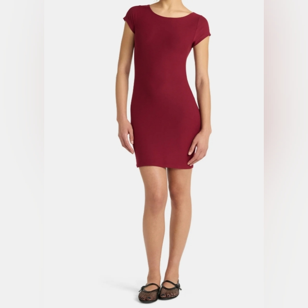 No Boundaries Women's Size M (8-10) Scoop Neck Mini Dress with Short Sleeves NWT